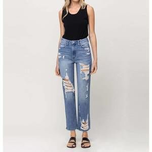Flying Monkey High Rise Distressed Light Blue Jeans 29 EUC
